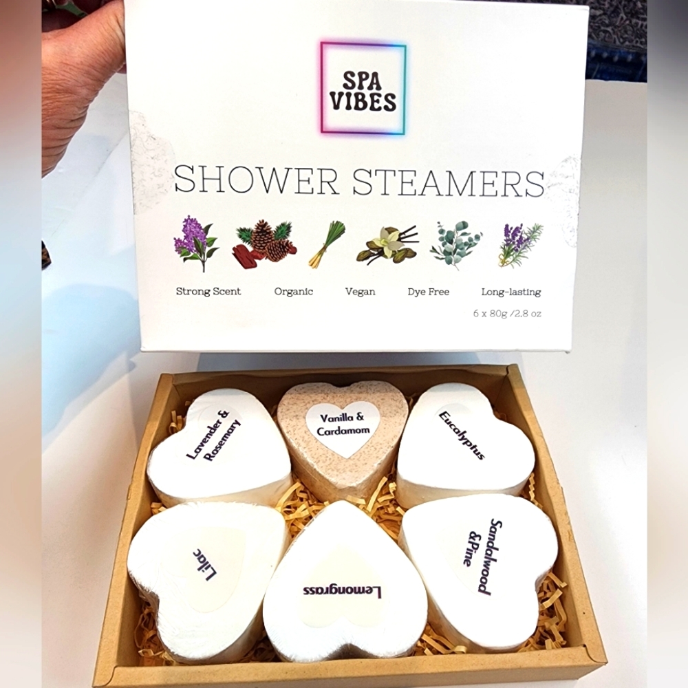 Spa Shower Steamer Organic‎ Vegan Dye Free Long Lasting Scent Sealed Package